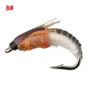 Lure Insect Bait Lure Nymph Realistic 8#/10#/12#/14# Artificial Black+White