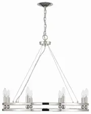 Lumanity Ashland 8-Light Statement Round Nickel Chandelier