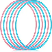 6 Pcs Exercise Hoop Detachable Fitness Rings Adjustable Hoop Plastic Toy Fitness Hoop Playground Toys Colored Hoop Circles for Teens Games Gymnastics Agility, 28 in