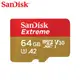 SanDisk Extreme A2 64G microSDXC 記憶卡 行動裝置電玩記憶卡 安卓適用 (SD-SQXA2-GN-64G)