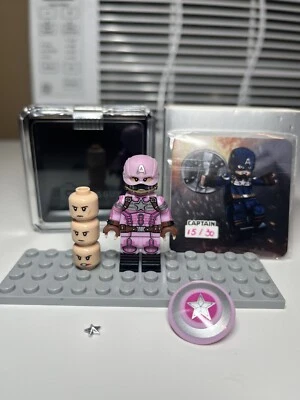 BIGGUY x YAFD custom Captain America Minifigure RARE pink Version Marvel Avenger