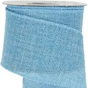 Burlap Ribbon,1.5 Inch Wide 5 Yards Burlap Wired Ribbon, Light Blue