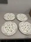 Grace Teaware 7.5" Shamrock Fine Porcelain White Plate Set of 4 St. Patrick's