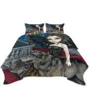 Wolf Manor Elegant Fairy Walking in the Mansion Coverlet