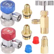 Auto HVAC Adjustable Quick Coupler Adapters & Refrigerant Can Tap Valve HVAC