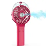 [EU Direct] Portable Handheld Misting Fan, 3000mAh Rechargeable Battery Operated Spray Water Mist Fan, Foldable Mini Per