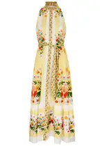 Borgo DE Nor Biba Floral-print Cotton Maxi Dress - Yellow - 10 (UK10 / S) 10 (UK10 / S)