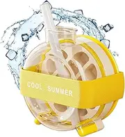 Cool Summer Ice Cube Jug, 2-in-1 Ice Making and Sports Bottle, Ice Cube Tray for Home Outdoor Office Ice Making Freezer Coffee Juice Beverages (Yellow)