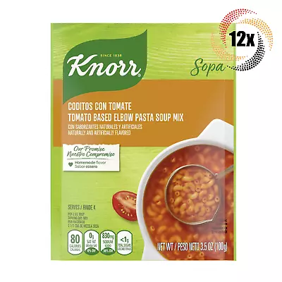 12x Pack Knorr Tomato Based Elbow Pasta Soup Mix | 3.5oz | Coditos Con Tomate
