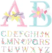 Gadpiparty 26pcs Iron Letter Patches for DIY Clothing Repair Stylish Embroidered Flower Design for Mending Decorating Bags Jackets and Jeans for Home and Tailor Shops