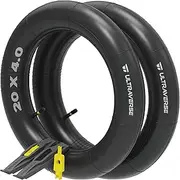 Ultraverse 20 x 4.0 Inner Tube Set with Schrader Valve - Ideal for Mountain Bikes & E-Bikes with 20-Inch Fat Tires - Durable & Reliable Performance- 2 Pack with Tyre Levers