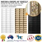 Oikiture Media Display Shelf 1044 CD/DVD Adjustable Wooden Shelving Storage Unit