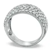 2.0 CT. T.W. Natural Diamond Multi-Row Band in Solid 10K White Gold
