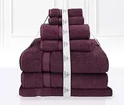 Kingtex Plain Dyed 100% Combed Cotton Towel 7-Pieces Set, Burgundy
