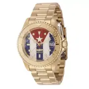 Invicta Pro Diver Cuban Flag Automatic Men's Watch - 40mm, Gold 45617 NEW