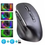 Wireless Gaming Mouse 2.4G Bluetooth Ergonomic RGB Backlit Mouse for Multi-Devic