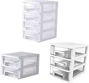 NOLITOY Drawer Storage Box Sundries Transparent Office Desk Storage Boxes Stackable Case Clear Storage Organizer Bins Lidded Storage Bins Layer Storage Cabinet with Lids Dorm Desktop White