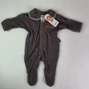 Bonds Wondersuit Size 0000 Terry Towel Press Button Long Dark Grey