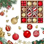 40 Pieces Christmas Ball Decorations,6cm Shatterproof Hanging Christmas Ball,Santa Hanging Christmas Baubles Balls Ornaments for Christmas Tree,Christmas Tree Decoration Set for Xmas Party,Red