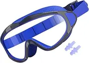 Swim Goggles, Snorkeling Goggles with Earplugs, Anti-Fog Leakproof Swimming Glasses, Wide View Eyewear For Water Sports