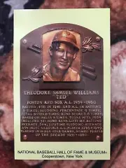 Ted Williams Postcard- Baseball Hall of Fame Induction Plaque -Cooperstown Photo