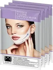 Angoily Neck Mask 4pcs Face Stickers Moisturizing Intense Lifting Layer Elastic Face Chin Neck Mask