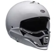 Broozer Duplet Solid Gloss White Modular Helmet