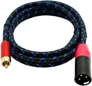 RCA to XLR Cable, XLR Male to RCA Male Cable, RCA Male to XLR Male HiFi Audio Cable, 4N OFC 20AWG Shielded Twisted Pair Oxygen-Free Copper Braid Conductors(1M)