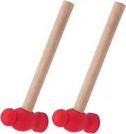 HEALSOPTHY 2pcs Wooden Hammer for Ergonomic Design Maintenance Tools for Home Repair and Educational Play Safe for Birthdays and Holidays