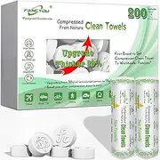 Fancyou Compressed Towels Tablets, Thick Disposable face towel Compact Portable Cotton Wipes Coin Tissues for Mini Travel Essentials, Travel Skin Care, Beauty Salon, Gym, Tattoo, Home(200 Count Green)