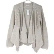 Style & Co. Women's Marled Draped Open Front Cardigan Sweater, Medium, Beige