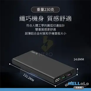 HERO 行動電源 輕薄 大容量 全協議10000MAH PD 快充行動充 蘋果 QC3.0 OPPO VOOC 閃充