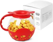 Microwave Popcorn Popper, Plastic Silicone Lid, High Boron Glass Popcorn Jars