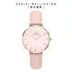 【Daniel Wellington】DW 手錶 Petite Rouge 32mm珍珠貝真皮皮革腕錶-玫瑰金(DW00100514)