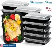 32oz Meal Prep Food Containers 50 Sets BPA Free Microwave Freezer Safe Reusable
