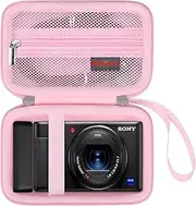 Elonbo Carrying Case for Sony ZV-1F/ ZV-1 II/ZV-1 Vlog Digital Camera for Content Creators, Sony ZV1 Vlogging Camera Hard Travel Bag, Mesh Pocket fits Battery Card Reader Cable, Pink
