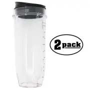 2-Pack Replacement 32 oz Cup for Nutri Ninja BL480, BL480d, BL641 Blender
