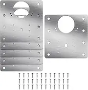 Hinge Repair Plate, Cabinet Hinge Repair Plate with Screws, Stainless Steel Kitchen Cupboard Door Hinge Repair Plate with Holes, for Furniture and Kitchen Cabinet Door
