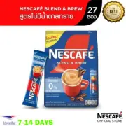 NESCAFE Blend & Brew Instant Coffee 3in1 Sugar Free 27 Sachet Healthy Drink Beve