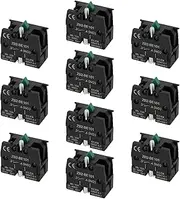 SING F LTD 10pcs LAY5S/ZB2/XB2-BE101(NO) Normally Open Silver Contacts Joystick Switch Green Push Button Contact Block 10 Amp 600 Volt