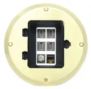 RiteAV 4 Port HD 1 Coax Cable TV- F-Type 1 Cat6 Ethernet Floor Box Gold