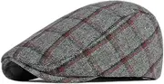 [Qianuer] Newsboy Hats for Men Flat Cap Adjustable Tweed Ivy Gatsby Cabbie Hat