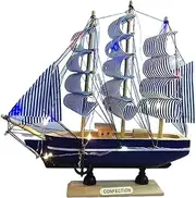 European Style Wooden Sailing Craft Handicraft Home Desktop Decoration Ornaments for 24 cm Model Sailboat