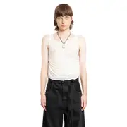 [ANN DEMEULEMEESTER] Top corto rugoso Boris Off-white