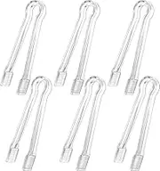 Clear Plastic Buffet Serving Tong - Mini Kitchen Utensil for Ice and Food - 6Pcs Set
