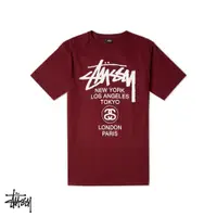 在飛比找蝦皮商城優惠-Stussy World Tour 棗紅 短袖T恤 短T 基