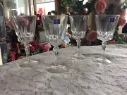 Vtg Set of 4 Lady Victoria France Crystal Stemware Chantelle 4 oz. Wine Glasses