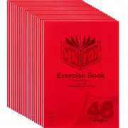Spirax P100 Exercise Book Ruled 8mm 70gsm 48 Page A4 Red 20 Pack