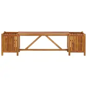 Wooden Garden Bench Outdoor Furniture Decorative Patio Seat With 2 Planter Boxes