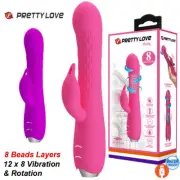 Rotating Rabbit Vibrator Dildo Clitoris Vaginal GSpot Massager Adult Sex Toy